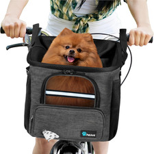 Dog Bike Basket, Soft-Sided Ventilated Dog Bike Carrier Backpack, Pet Bicycle Ba