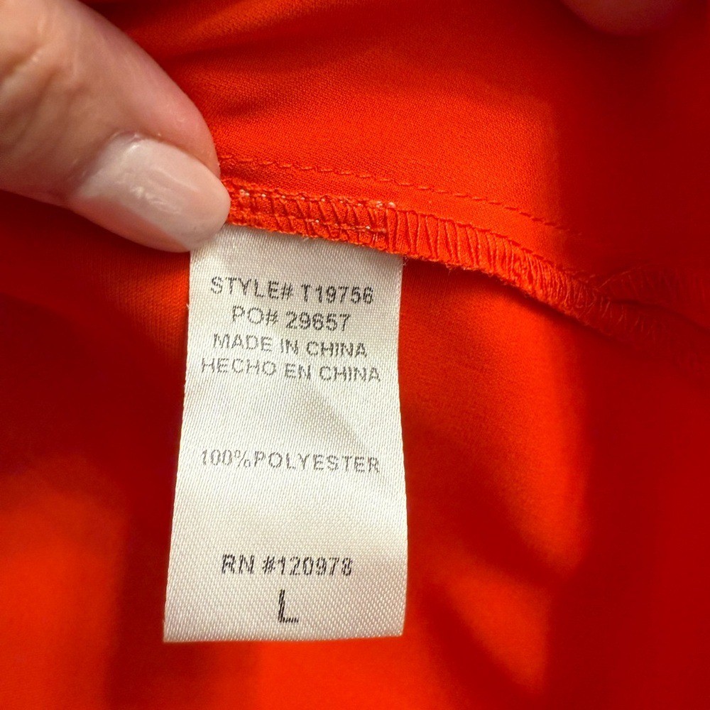 Entro Bright Orange Collared Button-Front Blouse … - image 7