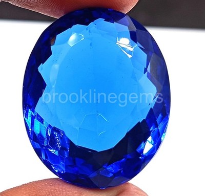 EGL Certified 80 Ct Blue Sapphire Natural Oval Cut Gem Jewelry Grade  5ARF