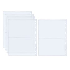 2 Pockets Currency Collecting Pages, 5 Sheets Paper Money Pages Sleeves
