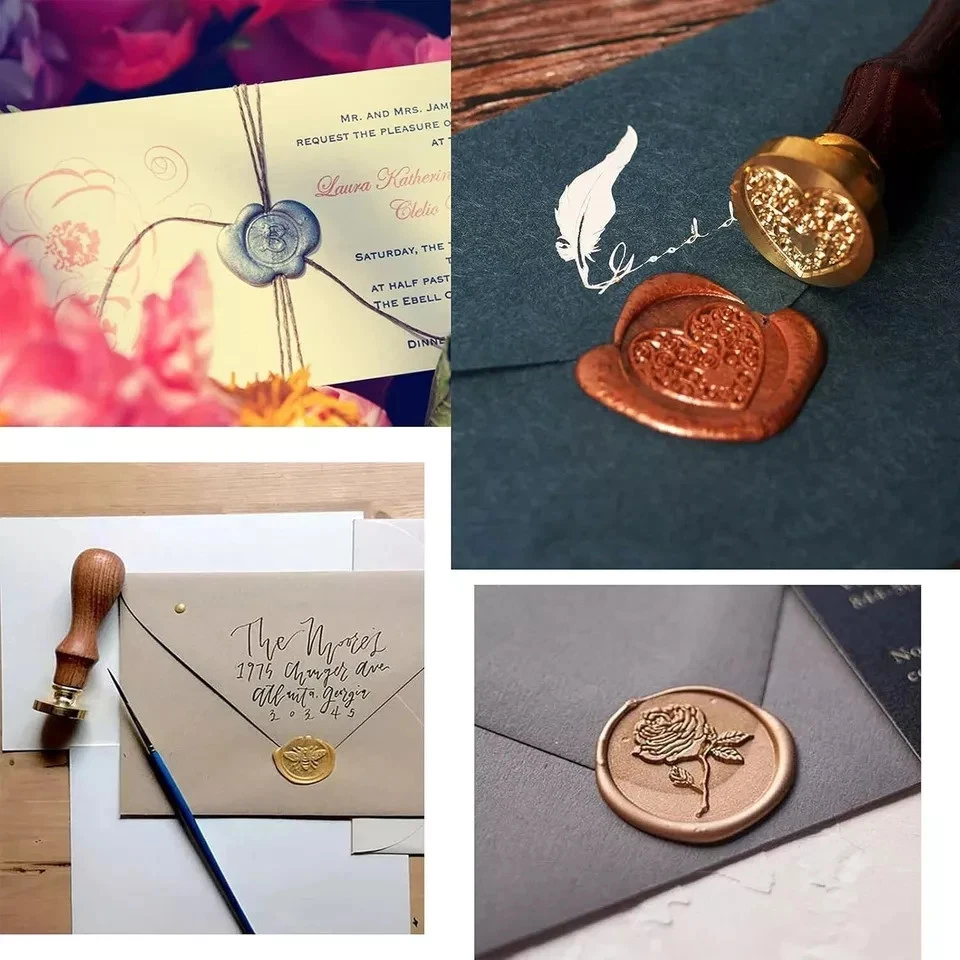 12 Piezas Palos de Cera de Sellado con Mechas para Sello de Cera de Letra, Invita de Boda Foto 2 de 4