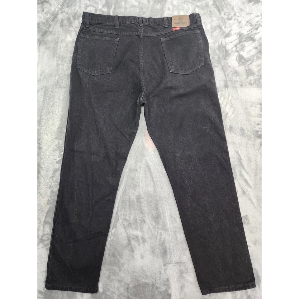 Vintage Wrangler Jeans Mens 42 X 32 Black Regular Fit Cowboy Cut Straight Leg - Image 2 of 4