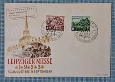 ETB DDR 1953 Briefmarken und Satz DDR gestempelt Mi.Nr.380-381 Leipziger Messe