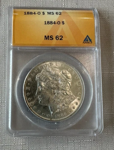 1884-O Morgan Silver Dollar certified ANACS MS-62  Great Luster