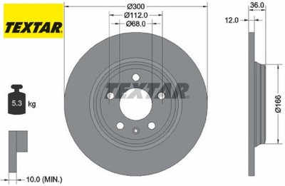 2x Bremsscheibe TEXTAR 92282803 2 Bremsscheiben Hinterachse Hinten für Audi