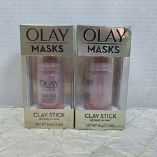 Lot Of 2 OLAY Masks. Clay Stick, Fresh Reset, Pink Mineral Complex 1.7OZ