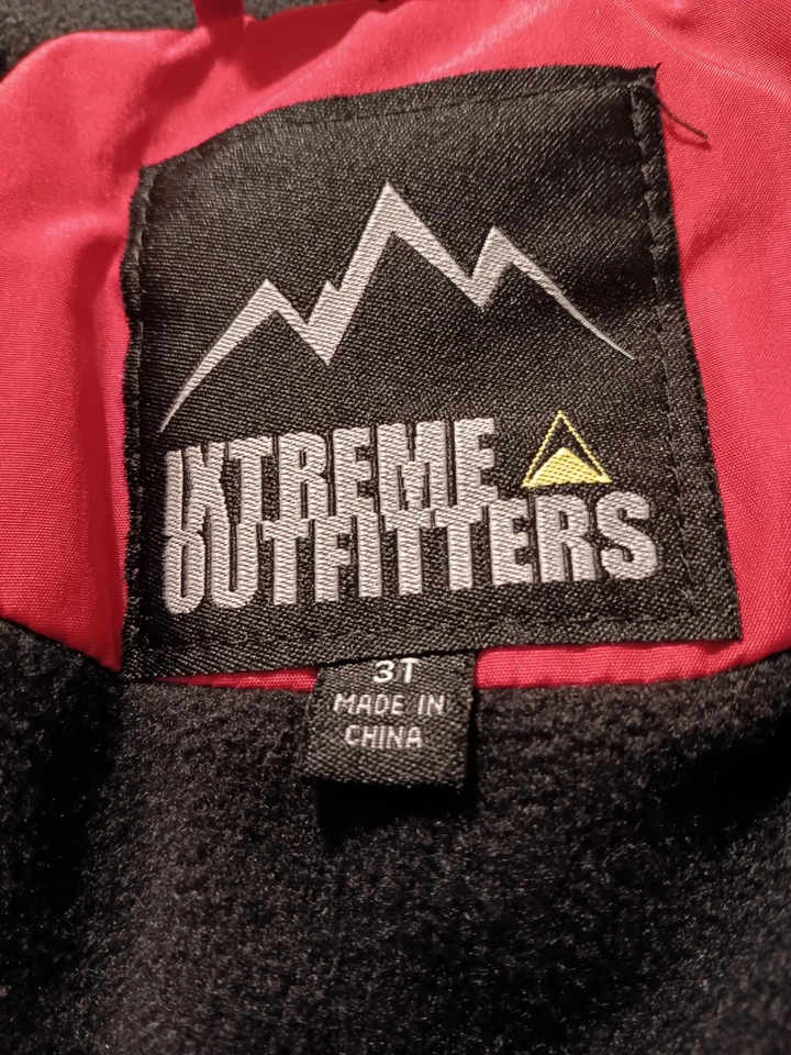 Abrigo acolchado Extreme Outfitters talla 3T rojo niños chaqueta con capucha cálido acogedor cómodo  Foto 2 de 4