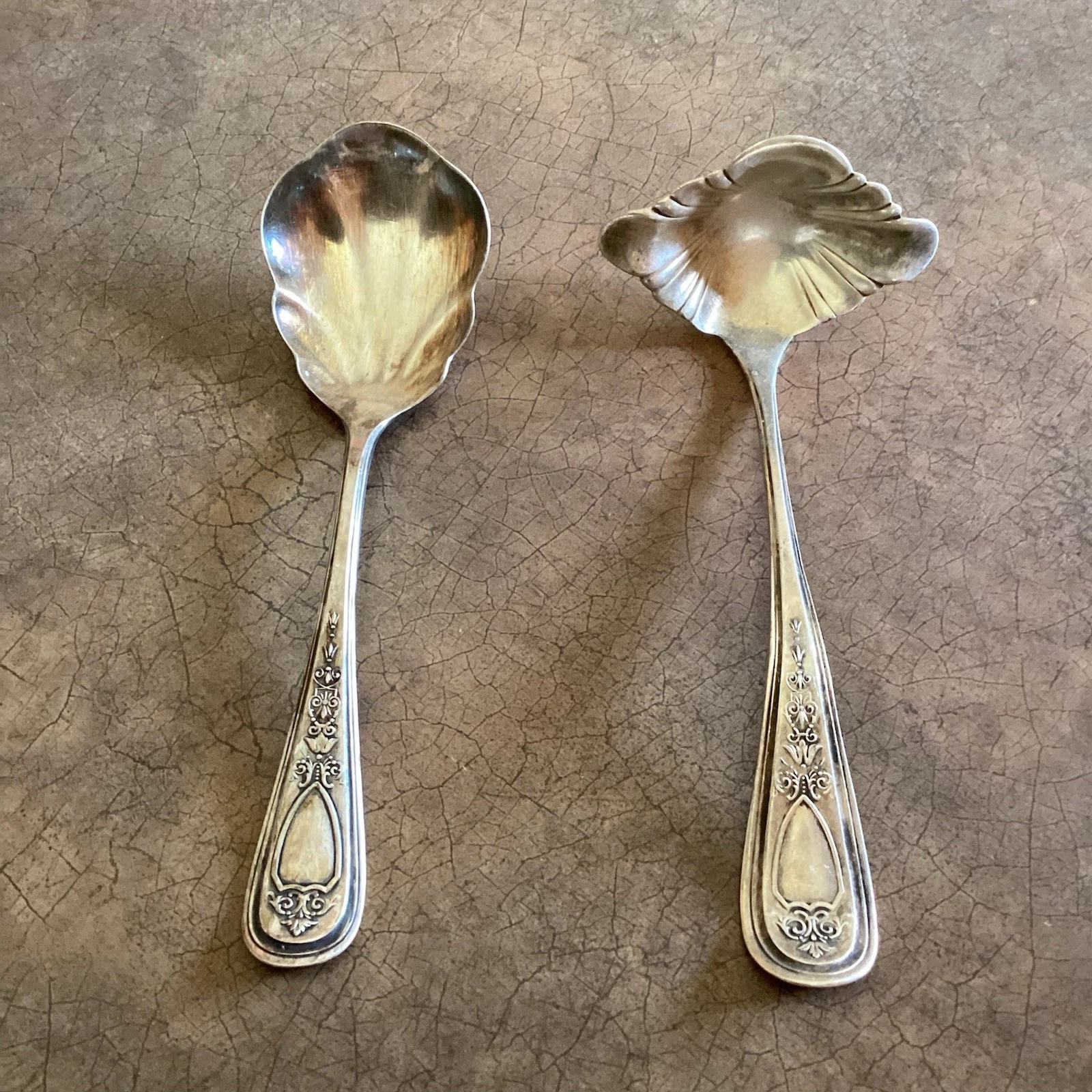 Antique OVB Silverplate Berry and Bonbon Spoon Set Hibbard Spencer Bartlett