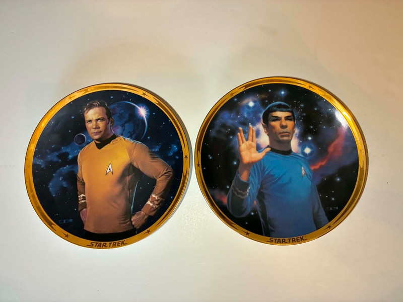 Star Trek Hamilton Collection Commemorative Plate 25th Anniversary Kirk & Spock