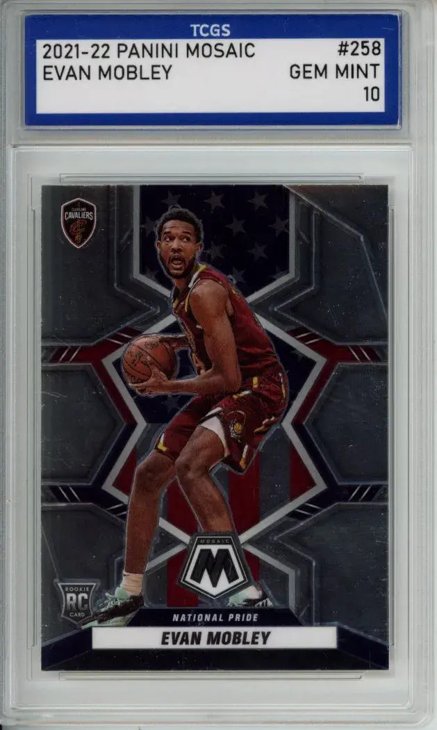2021-22 PANINI MOSAIC #258 EVAN MOBLEY ROOKIE RC TCGS GEM MINT 10 -n1 AL42