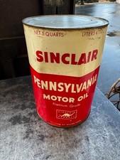 RARE Vintage Sinclair 5 Quart Pennsylvania Motor Oil Dino Can