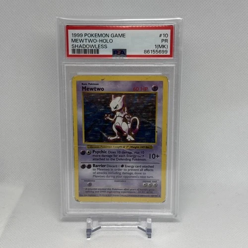 Mewtwo 010/102 Base Set (Shadowless) Holo PSA 1 (MK) Rare
