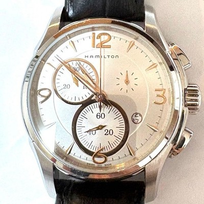 Hamilton Jazzmaster Chronograph Quartz H326120 White Dial Black Leather Used