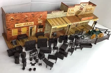 Marx #4229-30 Western Town Jail Side Tin Litho Play Set 1952 Vtg 75+ Figs Accs