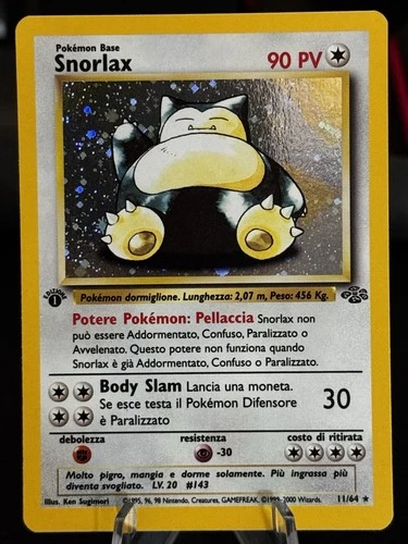 Pokémon TCG - Holo Snorlax 1st Edition ITALIAN Jungle 11/64 - LP