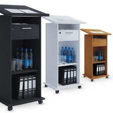 VCM® Stehpult „Meeta“ · 3 Farben · Büro Rollcontainer Bürotisch Rednerpult Rolle