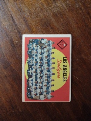 1959 TOPPS #457 LOS ANGELES DODGERS TEAM Card Unmarked Vg/Vgx