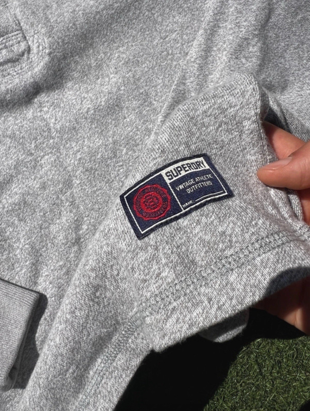 Superdry Men’s Athletic Rugby Long Sleeve Pullover Collared Top Grey, Small, New image 9