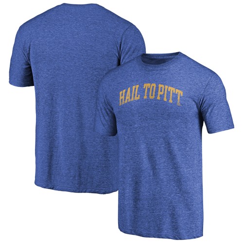Herren T-Shirt meliert Royal Pitt Panthers Arched Battle Cry Tri-Blend