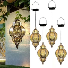 1/2/4 PACK Hanging Solar Lantern Outdoor Decor Moroccan Solar Lights for Garden