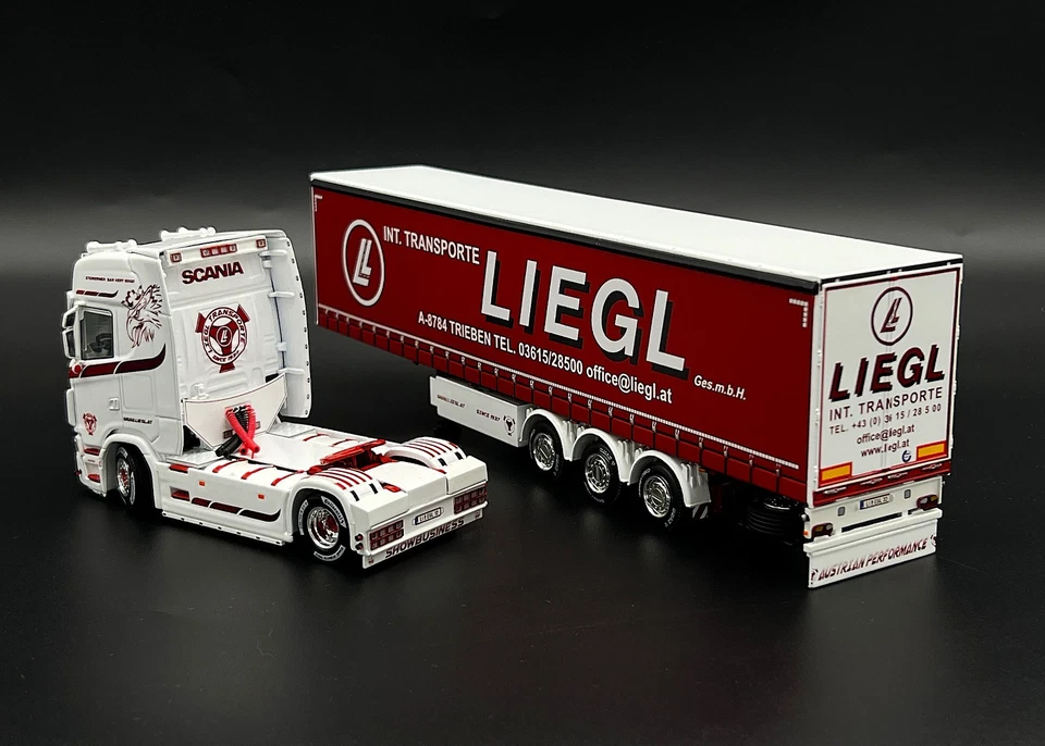 Scania S highline CS20H 4x2 curtainside trailer "Liegl" WSI truck model 1:50 - Image 4 of 4