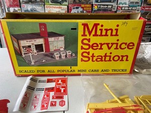 Vintage  1960's Wolverine Mini Service Station Playset unassembled in box