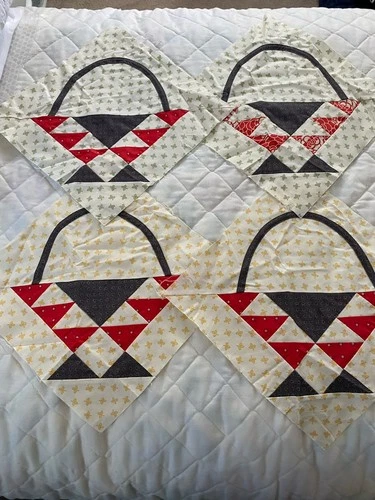Quilting Squares 12x12 Basket Design 4 Squares