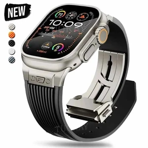 Bracelet en silicone pour Apple Watch Series 11 10 9 8 7 SE3 6 5 4 3 Ultra 3 2 1