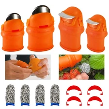 12 Pcs Gardening Thumb Knife Set, Finger Cutter with Anti-Cutting Finger Prot...