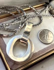 Vintage STERLING PENDANT Modern Contemporary Oval Design 925 MEXICO