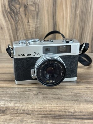 Konica C35 Automatic 35mm Film Camera, Chrome w/ 38mm F/2.8 Hexanon Lens