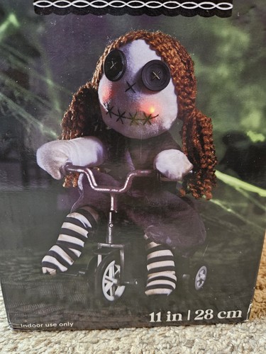 11" Animated Rag Doll on Tricycle by Ashland® Halloween Decoration Creepy - Picture 2 of 5