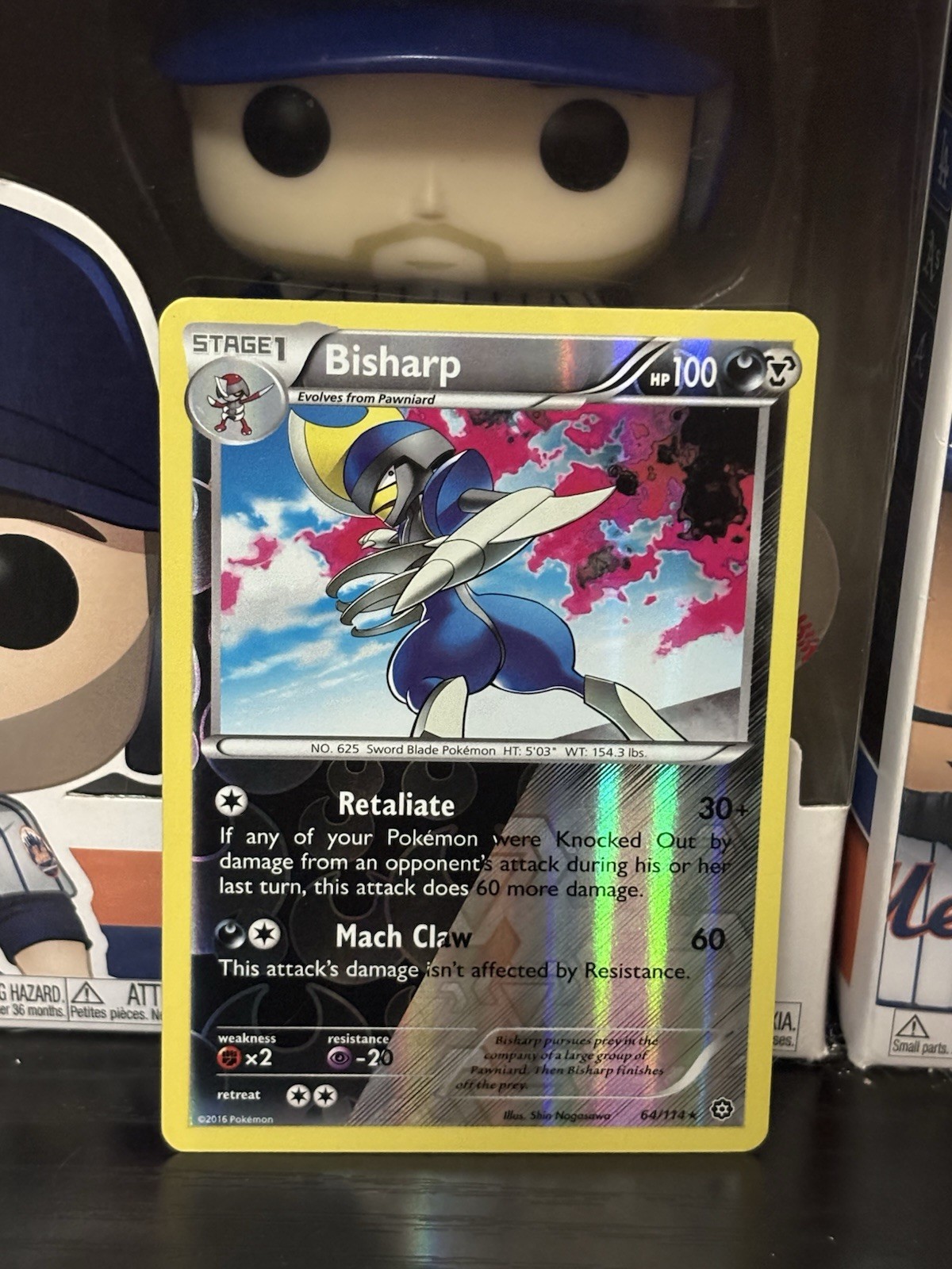 Pokemon TCG XY Steam Siege - Bisharp #64/114 - Reverse Holo Rare Card