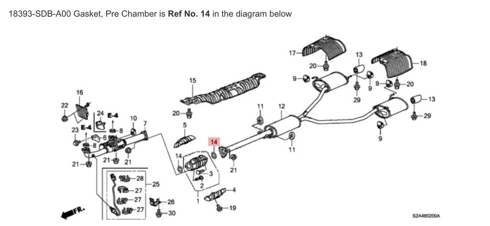 03 - 22 JUNTA CONVERTIDOR CATALÍTICO PRE CÁMARA ESCAPE HONDA ACCORD NUEVO OEM Foto 2 de 2