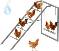 Chicken Perch Swing for Coop,Roosting Bars with Ladder for Chicken Run Accessori