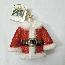Kurt S. Adler NOBLE GEMS Santa Suit Wardrobe Handcrafted Glass Ornament NWT