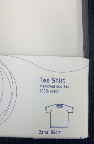 PETIT BATEAU Boy's White Short Sleeve Brand Stamp T-Shirt 76928 Sz 2 (86cm) $25 - Imagen 2 de 2