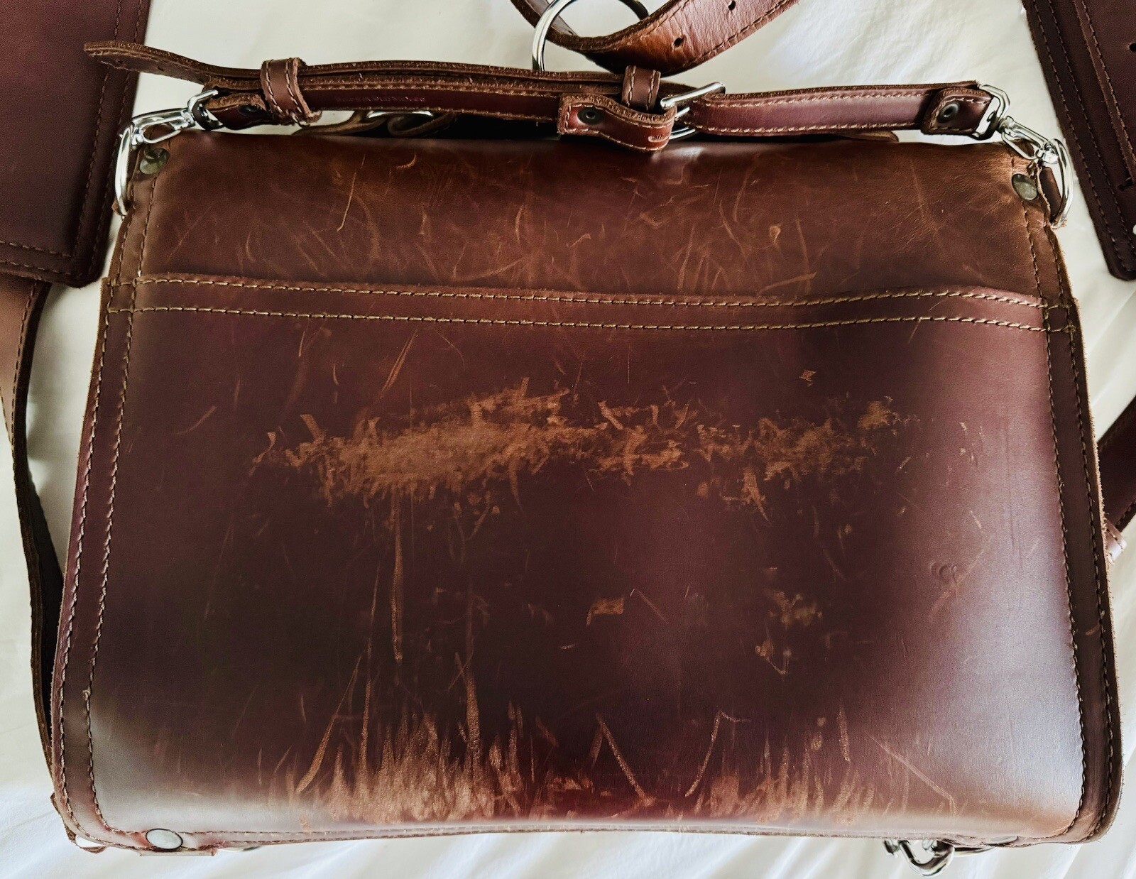 Saddleback Leather Thin Front Pocket Briefcase (Chestnut) FREE 49