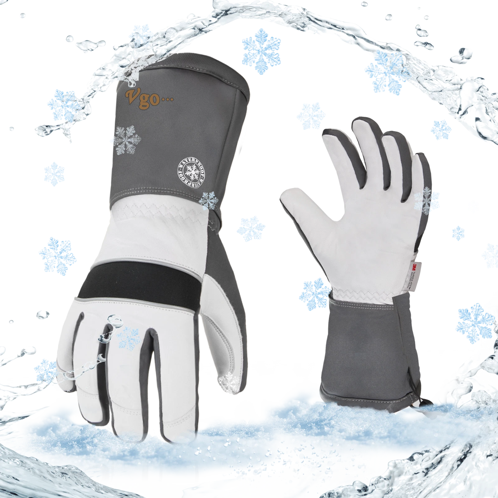 Vgo 1 Pairs -23℉ Above 3M Lined Leather Skiing & Winter Work Gloves (GA8435FW)
Opens in a new window
