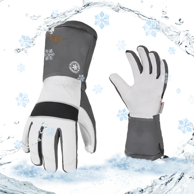 VGO... Vgo 1/2 Pairs -23℉ Above 3M Lined Leather Skiing & Winter Work Gloves (GA8435FW)