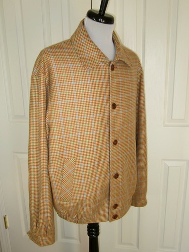 NWOT $795 PETER MILLAR PEACH PLAID CASHMERE BUTTON FRONT COAT XL  - Picture 4 of 10