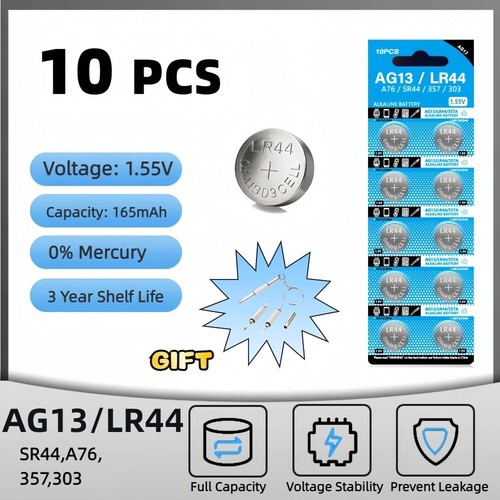 2-10PcsLR44 AG13 165mAh Cell Coin Watch Battery For Toy Calculator Car Key Clock - Picture 13 of 13