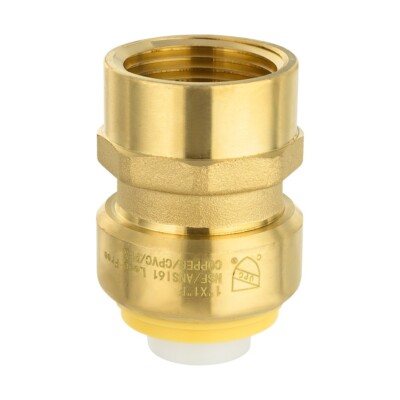 EFIELD  PUSH FIT 1'' X 1'' FEMALE NPT BRASS ADAPTERS FITTINGS, NO LEAD