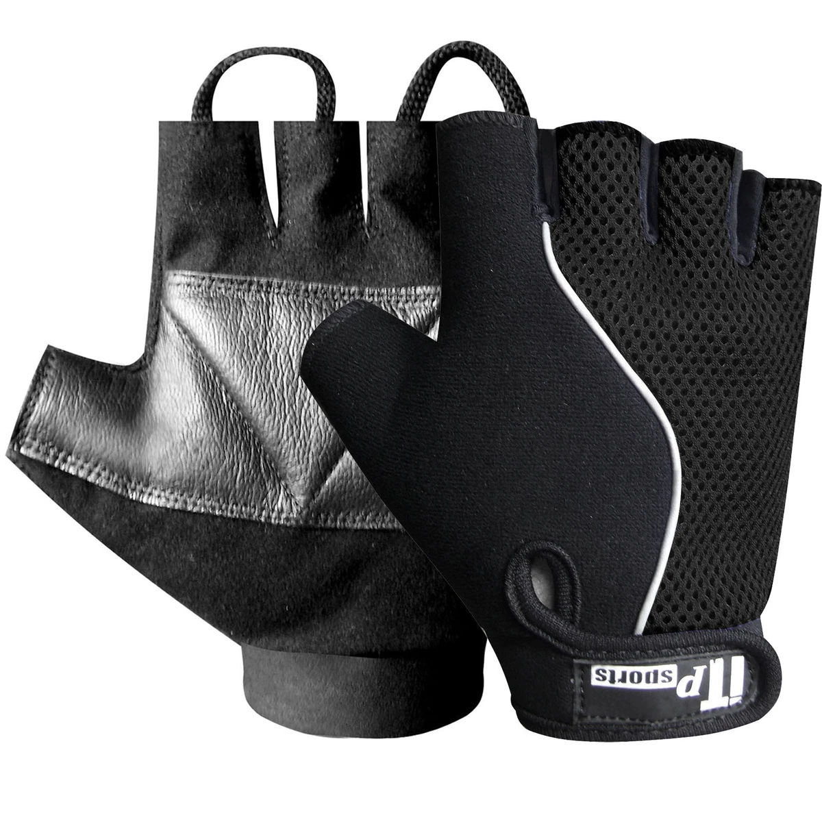 Leather Anti Vibration Gloves Fingerless Padded Palm Working