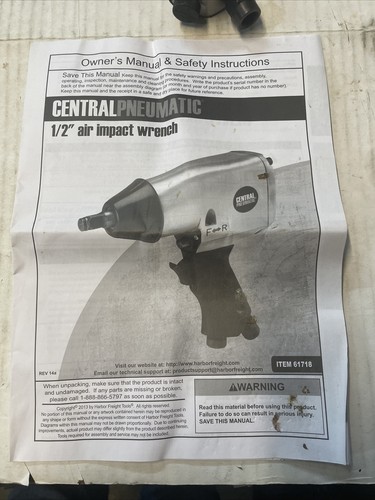 Central Pneumatic 1/2" Pneumatic/Air Impact Wrench. #61718. 5791 - Picture 5 of 5
