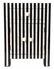 Handmade Bone Inlay Chest of 2 Door 1 Drawer Bedside Table End Table Side Table