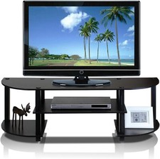 Wide Entertainment Center TV Stand Up To 55 Inch TV with Media Storage Shelf