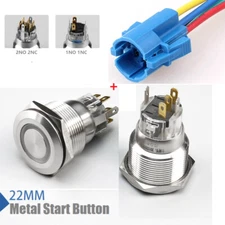 22mmRGBTri-color Ring LED illuminated IP67 304Stainless steel Push button switch