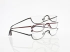 Computer Top Rimless Metal Oval Moon Semi Rim Reading Glasses Readers +1.0~+4.0