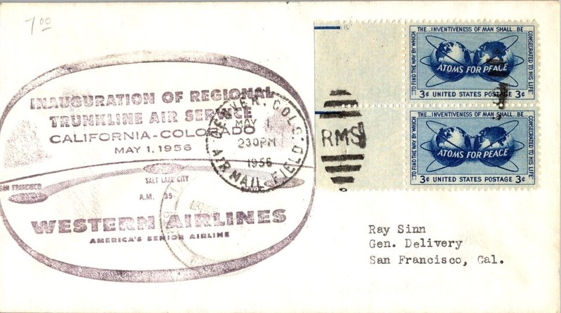 Western Airlines First Flight Denver Colorado Airport - San Francisco California